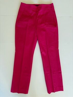 J. Crew Vibrant Pink Straight-Leg Trousers 8